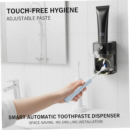 Automatic Toothpaste Dispenser, Smart Sensor Electric Toothpaste Dispenser Wall Mounted with Adjustable Output for Family Bathroom, Heimdekor