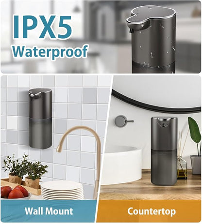 Automatic Liquid Soap Dispenser with 4 Adjustable Volume Control, Touchless Rechargeable Hands Free Auto Soap Dispenser for Kitchen, Bathroom, Hotel, Restaurant,13.5oz/ 400ml