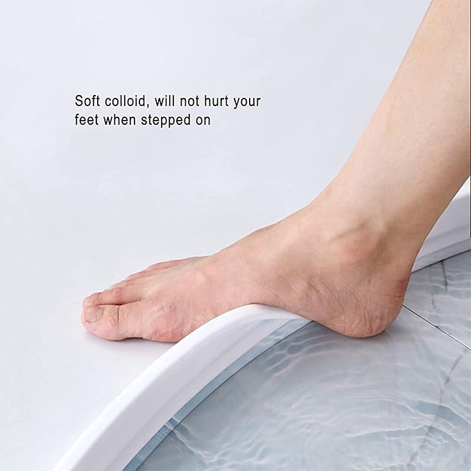 Collapsible Shower Water Guard Water Splash Guard Water Dam Barrier Shower Threshold for Shower Stall, Stay Dry Retainer for Wet and Dry Separation for Bathroom (75")