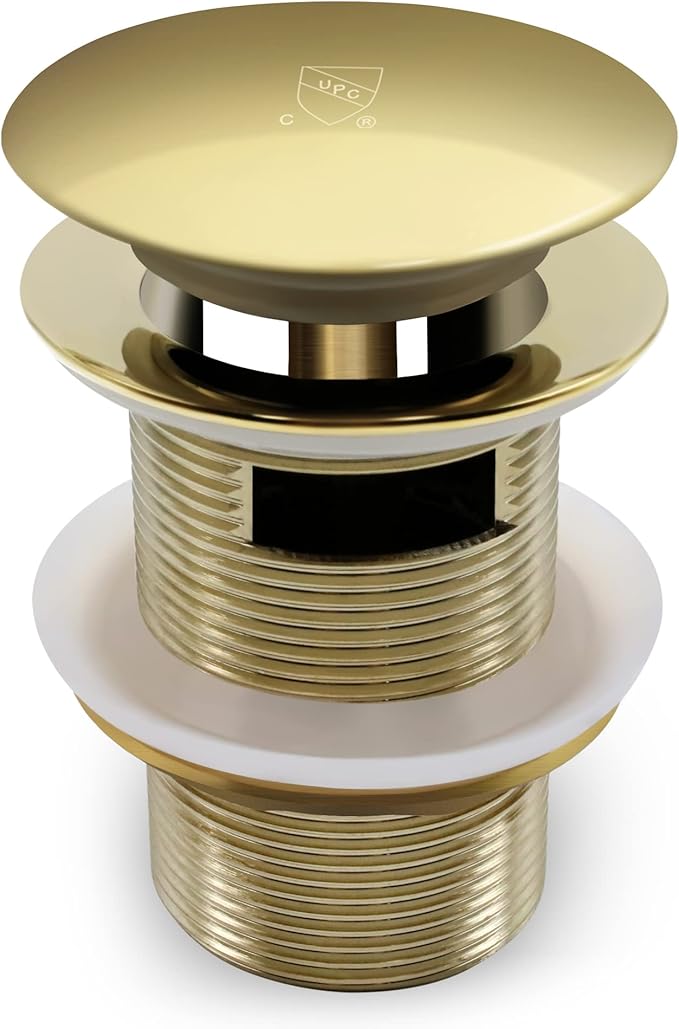 FerdY Pop-up Drain for Freestanding Bathtub, Gold Finish, cUPC Certification, Freestanding Bathtub Drain Stopper