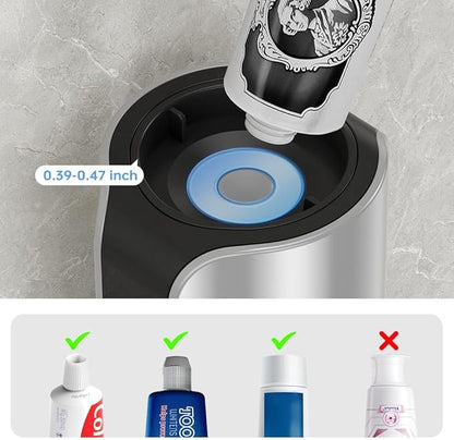 Automatic Toothpaste Dispenser Wall Mounted - Hands-Free Toothpaste Squeezer with 3 Speed Settings, 2 Toothbrush Holders & Strong Adhesive - Smart Bathroom Organizer for Kids and Adults