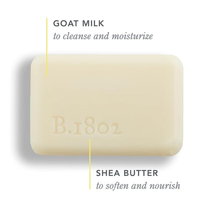 Beekman 1802 Goat Milk Body Soap Bar, Lavender - Scented - 3.5 oz - Nourishes, Moisturizes & Hydrates - 100% Vegetable Soap with Lactic Acid - Good for Sensitive Skin - Cruelty Free