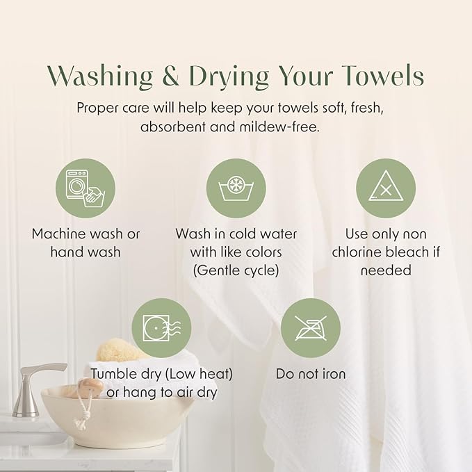Springtree Home 100% Cotton Bath Towel Set of 4 | Super Soft & Absorbent with Quick-Dry Fibers | 4 Bath Towels |Textured and Durable Cotton | Krista Collection (Beige)