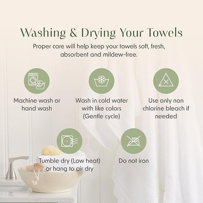 Springtree Home 100% Cotton Bath Towel Set of 4 | Super Soft & Absorbent with Quick-Dry Fibers | 4 Bath Towels |Textured and Durable Cotton | Krista Collection (Beige)