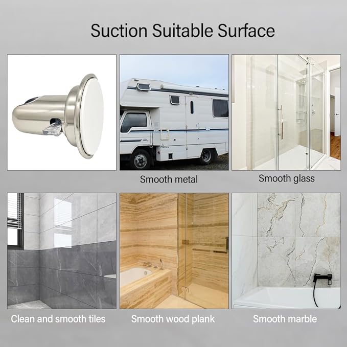 RV Outdoor Shower Head Kit with Garden Hose Fitting and Suction Cup - RV Outside Shower - Easily Installed and Removed On Outside of Camper