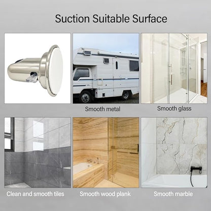 RV Outdoor Shower Head Kit with Garden Hose Fitting and Suction Cup - RV Outside Shower - Easily Installed and Removed On Outside of Camper
