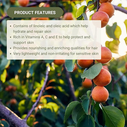 Apricot Kernel Oil - Direct from Spain and Turkey - 100% Pure Carrier Oil for Hair, Face, and Skin - Cold-Pressed Carrier Oils (1 Gallon)