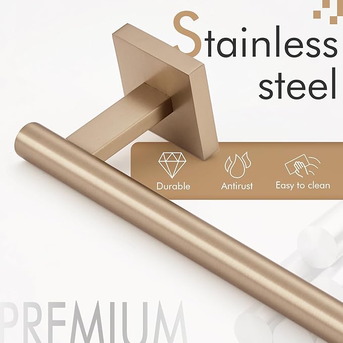 KOKOSIRI Hand Towel Bar Bathroom Towel Holder for Bath Kitchen Cabinet Towel Rails 16 Inch Champagne Bronze Stainless Steel B4005CPG-L16
