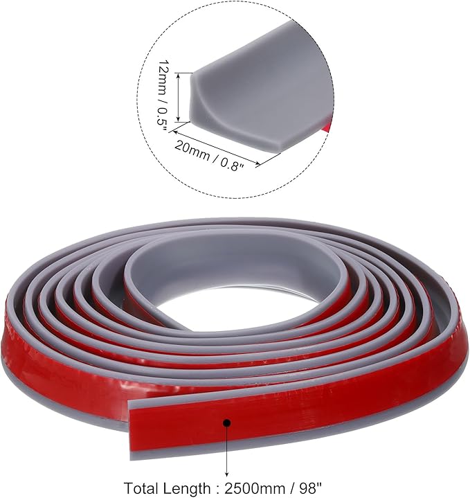 uxcell 98 Inch Collapsible Shower Barrier Stopper Water Splash Guard Blocker 98"Lx0.8"Wx0.5"H for Bathroom Kitchen Wet and Dry Separation, Gray