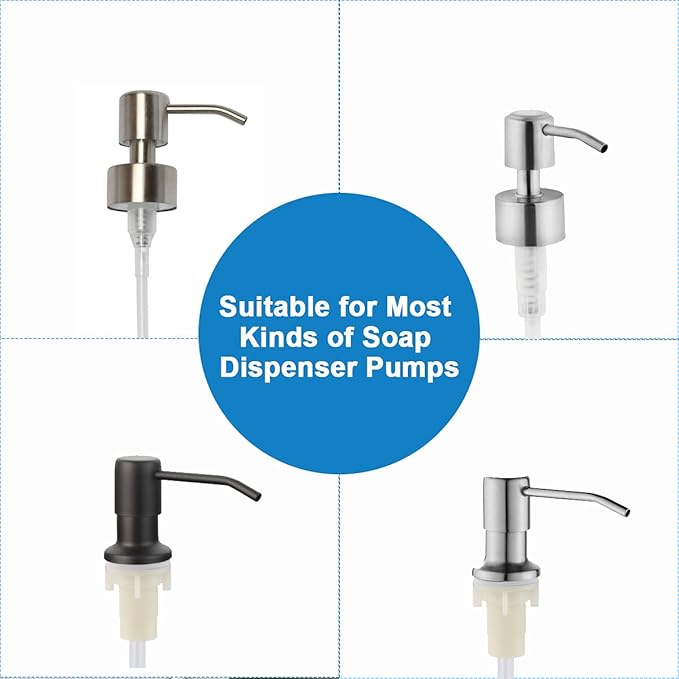 Sink Soap Dispenser Extension Tube Kit with Upgraded Check Valve, 47" Under Counter Soap Dispenser Tube for Kitchen Sink, Fit Most Soap Containers, Strong Suction, No More Tiny Bottle Daily Refills
