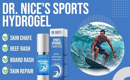 Dr. Nice's Sports Hydrogel - for Surfers | for Protective Barrier for Skin Chafe, Reef Rash & Scrapes | Gel Provides Cooling Sensation and Calms Skin Irritation