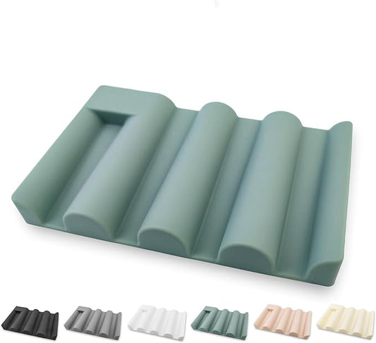 Soap Dish for Shower, Bathroom & Kitchen – Non-Slip, Self-Draining Design to Keep Soap Dry, Extend Soap Life – Easy to Clean, Compact & Durable (Green, 1 pcs)