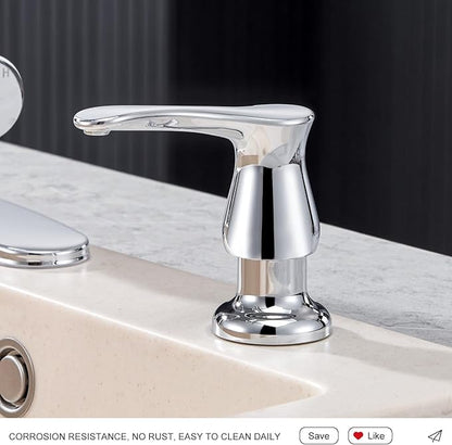 GAGALIFE Kitchen Sink Soap Dispenser Chrome, Under Sink Soap Dispenser with 40" Silicone Extension Tube Kit,Say Goodbye to Frequent Refills