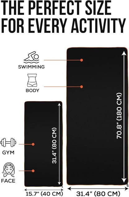 illusion Small Microfiber Gym Towels for Men and Women Active Sports (32" L x 16''W)-Lightweight Quick Dry Gym Towel for Sweat-Workout Towels Ideal for Yoga, Camping, Running, and Outdoor Activities