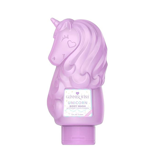 Glimmer Wish Unicorn Kids Body Wash, Gentle Cleanser and Moisturizing Sulfate Free Body Wash, Skin Care for Kids, Vanilla Cotton Candy, 12 Fl Oz
