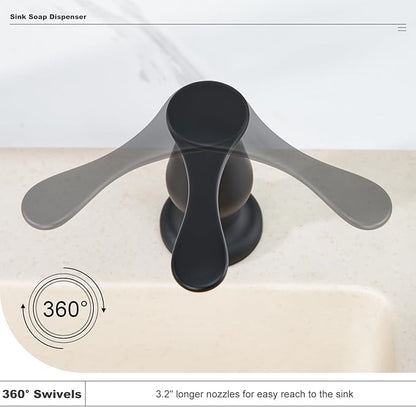 GAGALIFE Kitchen Sink Soap Dispenser Matte Black, Under Sink Soap Dispenser with 40" Silicone Extension Tube Kit,Say Goodbye to Frequent Refills
