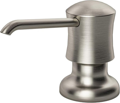 SAMODRA Soap Dispenser for Kitchen Sink Brushed Nickel Lotion Dispenser 12 OZ Bottle Built in Design Refill from The Top