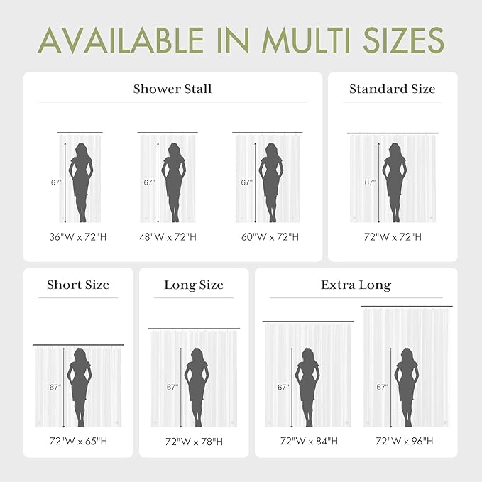 AmazerBath 70x72 Inch Shower Curtain Liner, RV Clear Shower Curtain Liner, Waterproof Plastic Shower Liner, Lightweight PEVA Shower Curtain for Bathroom with 3 Magnets and 12 Rustproof Metal Grommets