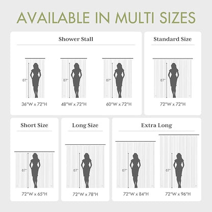AmazerBath Long Shower Curtain Liner with 3 Magnets, 72x80 Clear Shower Curtain Liner Tall, Waterproof Plastic Shower Liner, Lightweight PEVA Shower Curtain with 12 Rustproof Metal Grommets