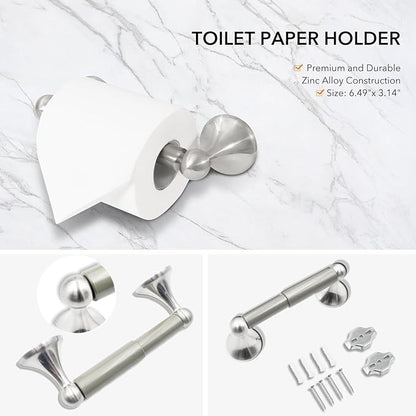 4 Piece Bathroom Hand Towel Holder Set, Adjustable Towel Racks for Bathroom Wall Mounted, Stainless Steel Brushed Nickel Towels Bar, 24 Inch Bath Room Accessories Set