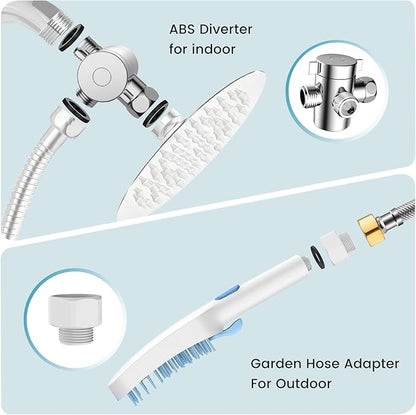 4 Mode Dog Shower Attachment, Dog Shower Sprayer with 78 Inches Stainless Steel Hose, ABS Diverter, Adhesive Holder, for Fast Easy Dog Bathing and Cleaning, Indoor/Outdoor Use