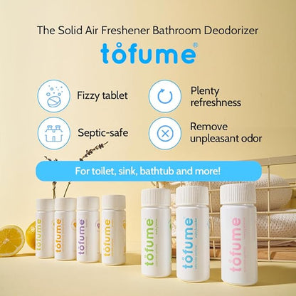 Effervescent Bathroom Air Freshener - Floral Lavender - Toilet Deodorizer, Bathroom Odor Eliminator, Toilet Freshener, Flushable Air Freshener Toilet Tablets, 1 Pack (30 Tablets)