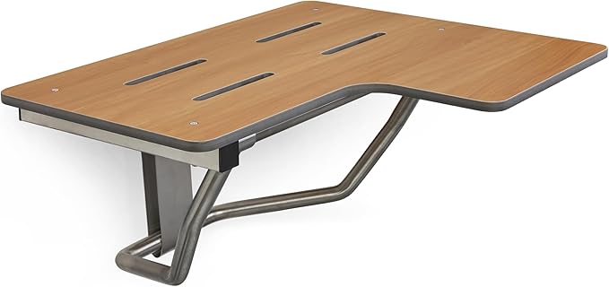 Seachrome 26" x 22.5” Teak Reversible Folding Transfer Tub/Shower Seat, ADA Compliant