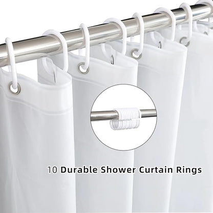 White Stall Shower Curtain Liner 60 x 72 inch Plastic Shower Liner Washable Inside Small Shower Curtain Liner PEVA Shower Curtains for Bathroom with Magnets and Rustproof Metal Grommet Holes