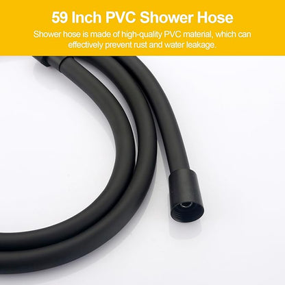 Matte Black High Pressure Handheld Shower Head with Extra Long Hose and Adjustable Shower Holder – Stainless Steel Hand Held Shower Wand for Bathroom, RV, Pet Bathing & Dog Washing