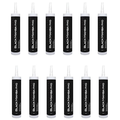 Black Mamba FHG High Tack - Superfast Mono Component Polymer Sealant Cartridge - White - 12 Pack