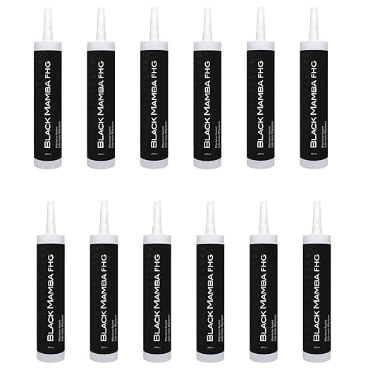 Black Mamba FHG High Tack - Superfast Mono Component Polymer Sealant Cartridge - Black - 12 Pack