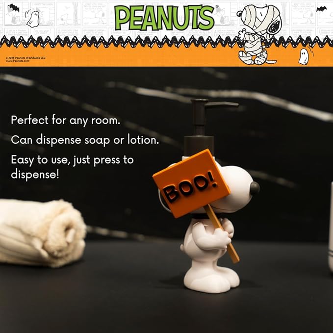 Peanuts Snoopy Soap/Lotion/Hand Sanitizer Resin Pump Dispenser, 10.23 Ounces, (Officially Licensed Product) by Franco Collectibles