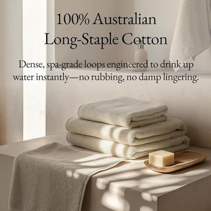 Italic Ultraplush 100% Australian Cotton Hand Towels - Set of 2 Luxury Hand Towels, Ultra Soft and Highly Absorbent 800GSM Towels for Bathroom,Shower, Hotel, and Spa (Sand)