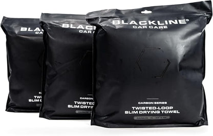 Blackline 24"x36" Slim Twisted-Loop Drying Towel, 800GSM, Streak Free, Lint Free, Reusable - Car Accessories, Bath Towels, Microfiber Cleaning Cloth - One Pass is All You Need