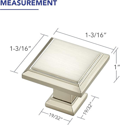 Ravinte Hardware 5 Pack Kitchen Cabinet Pulls Square Drawer Single Hole Handles Brushed Nickel for Cupboard Gold Dresser Solid