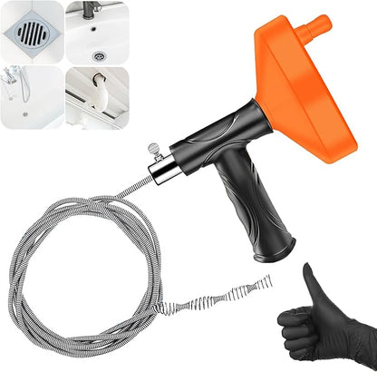 33 Feet Drain Snake Auger, Plumbing Snake Drain Hair Clog Removal Tool, Sink Unclogger, Heavy Duty Toilet Snake Auger, Cleaner Tool for Bathroom Kitchen Tub Shower Drain Clog Remover