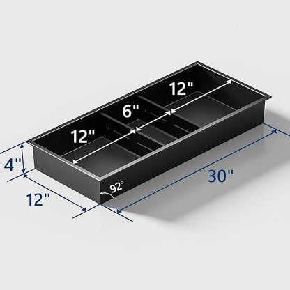 Neodrain 12X30 in Shower Niche, Matte Black 3 Layers Shower Shelf Stainless Steel Recessed Storage NO Tile Needed Recessed Niche Shower for Bathroom Storage