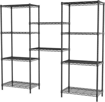 SINGAYE Shelf Wire Shelving Adjustable Storage Shelves Rack Standing Units for Kitchen Closet Laundry Bathroom Organizers Metal Pantry Narrow Mesh Gaps 12" D x 22" W x 59" H Black