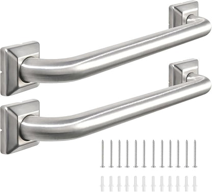 Bathroom Grab Bars Stainless Steel Handrail ADA Compliant 500lbs bathtubs and Showers Toilet Handle Safety for Handicap, Elderly, Disabled, Injury (12inches 2 Pack)