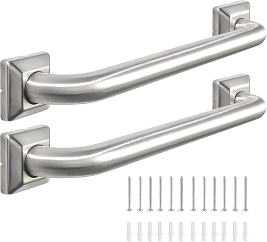 Bathroom Grab Bars Stainless Steel Handrail ADA Compliant 500lbs bathtubs and Showers Toilet Handle Safety for Handicap, Elderly, Disabled, Injury (18inches 2 Pack)