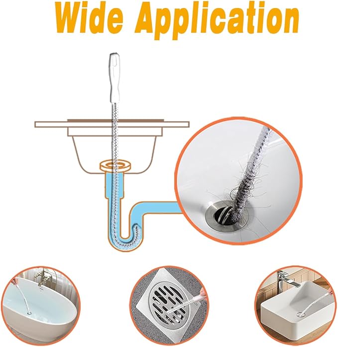36inch Drain Snake Hair Clog Remover-Drain Auger Hair Catcher & Cleaning Brush-Sink Drain Cleaner Tool for Kitchen,Bathroom,Sewer,Bathtubs,Sunroof and Dryer Vent (36inch)