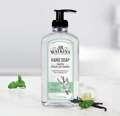 J.R. Watkins Gel Hand Soap, 3 Pack of 11 Fl Oz, Vanilla Mint