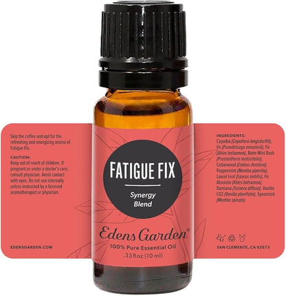 Edens Garden Fatigue Fix Essential Oil Blend- 100% Pure Premium Grade, Undiluted, Natural, Therapeutic, Aromatherapy, The Best for Diffusing, Face, Humidifiers, Skin 10 ml (.33 fl oz)