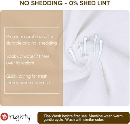 Orighty Washcloths 48 Pack, Ultra Soft Face Cloths 12 x 12 inch, Absorbent & Quick Drying Coral Velvet Washcloth Bulk, Multi-Purpose Face Cloth for Household, Cleansing and Sport (White)