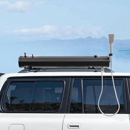 Portable Camping Shower Solar Portable Shower Water Tank for Camping Self-Pressurized Water Tank for SUV Overland Roof Rack 5.58ft Pipe 1.6bar 60℃/140℉ (18L)