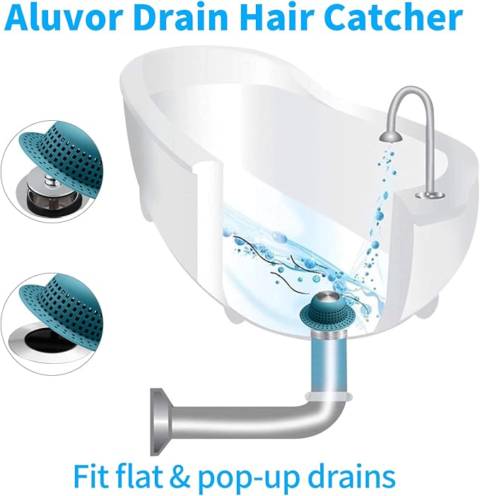 Shower Drain Hair Catcher Bathtub Drain Cover Shower Protector for Pop-Up & Regular Drains