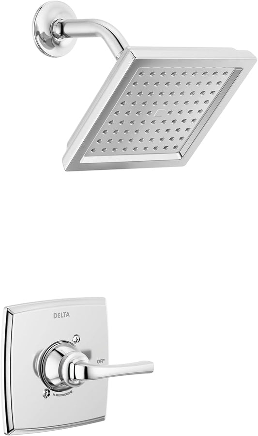 Delta Geist 14 Series Shower Faucet Set, Chrome Shower Head and Handle Set, Valve Trim Kit, Chrome 142864 (Valve Included)