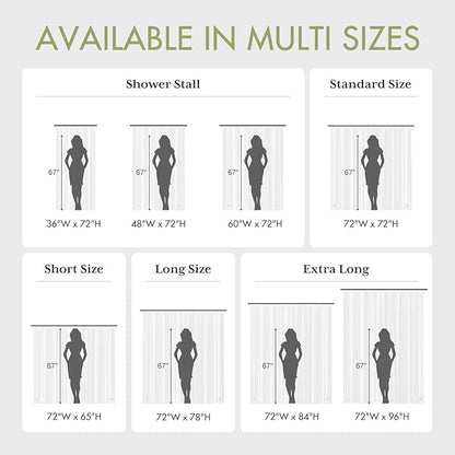 AmazerBath Shower Curtain Liner, 72x72 Plastic Frosted Shower Liner, Cute PEVA Shower Curtain Liners, Waterproof Vinyl Shower Curtain Liner with 3 Magnets, Lightweight Shower Curtains for Bathroom