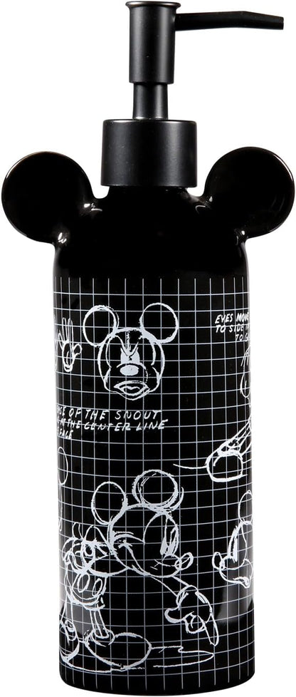 Disney Mickey Mouse Ceramic Soap Dispenser – Black Hand Soap Dispenser or Lotion Pump, Bathroom Decor and Kitchen Accessories – Officially Licensed Disney Home Decor