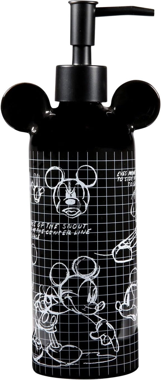 Disney Mickey Mouse Ceramic Soap Dispenser – Black Hand Soap Dispenser or Lotion Pump, Bathroom Decor and Kitchen Accessories – Officially Licensed Disney Home Decor